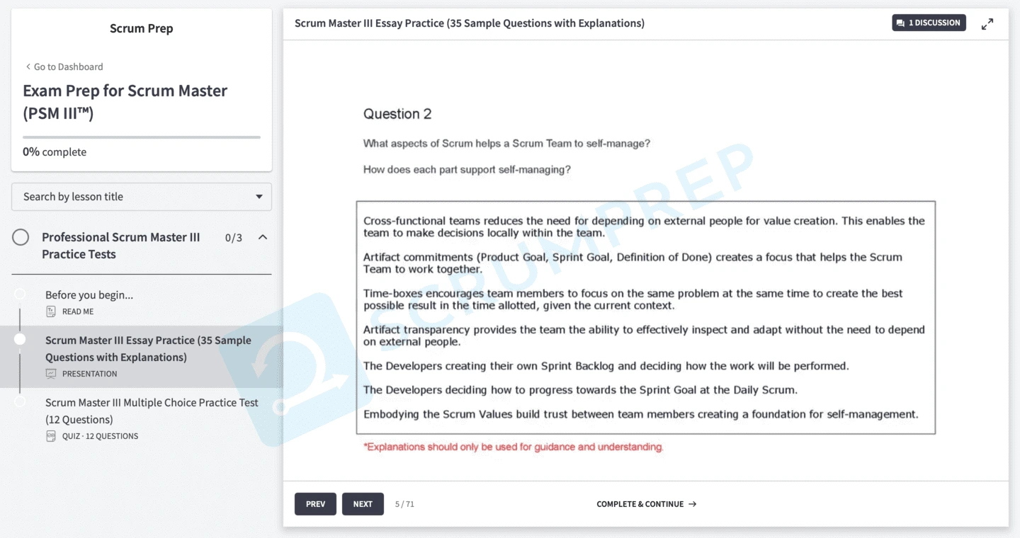 Scrum Master PSM III™ Exam Prep 4 Scrum Master PSM III™ Exam Prep - Image 4