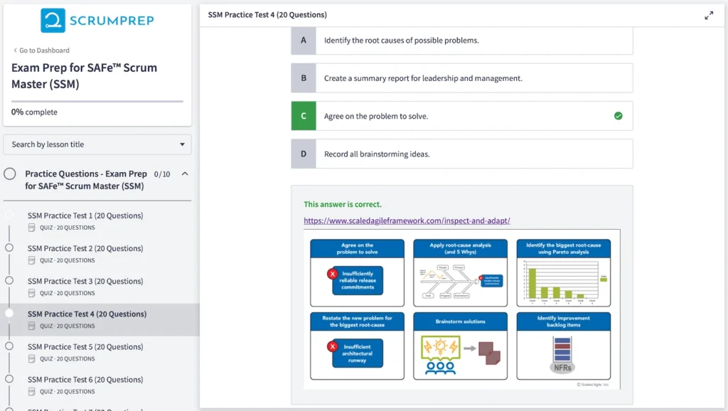 SAFe (SSM) Practice Test Screenshot 04