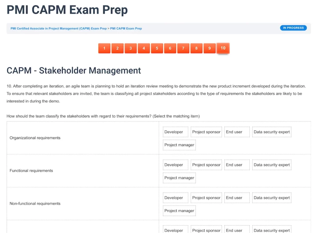 PMI CAPM Sample Q10