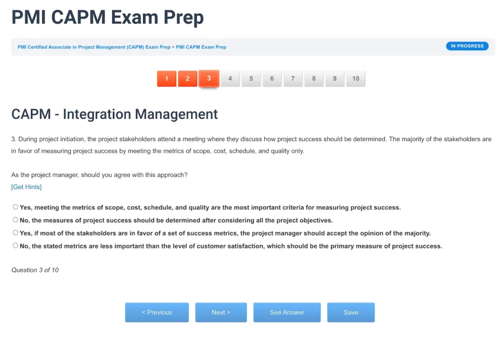 PMI CAPM Sample Q3