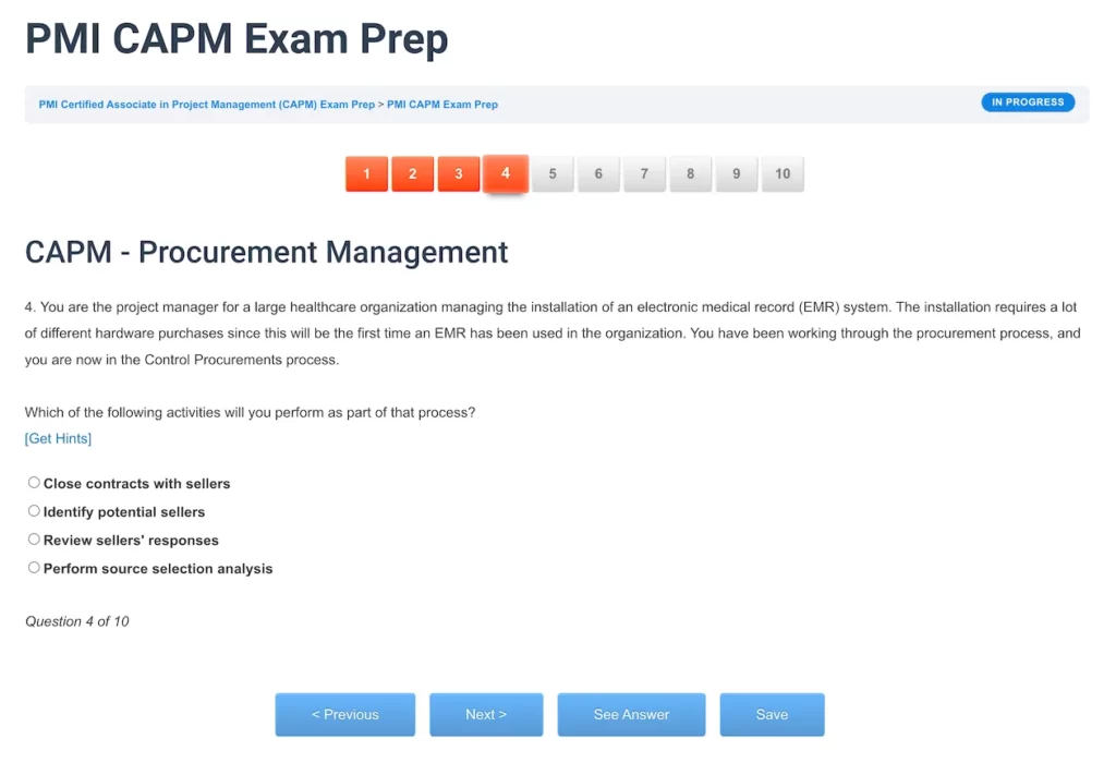 PMI CAPM Sample Q4