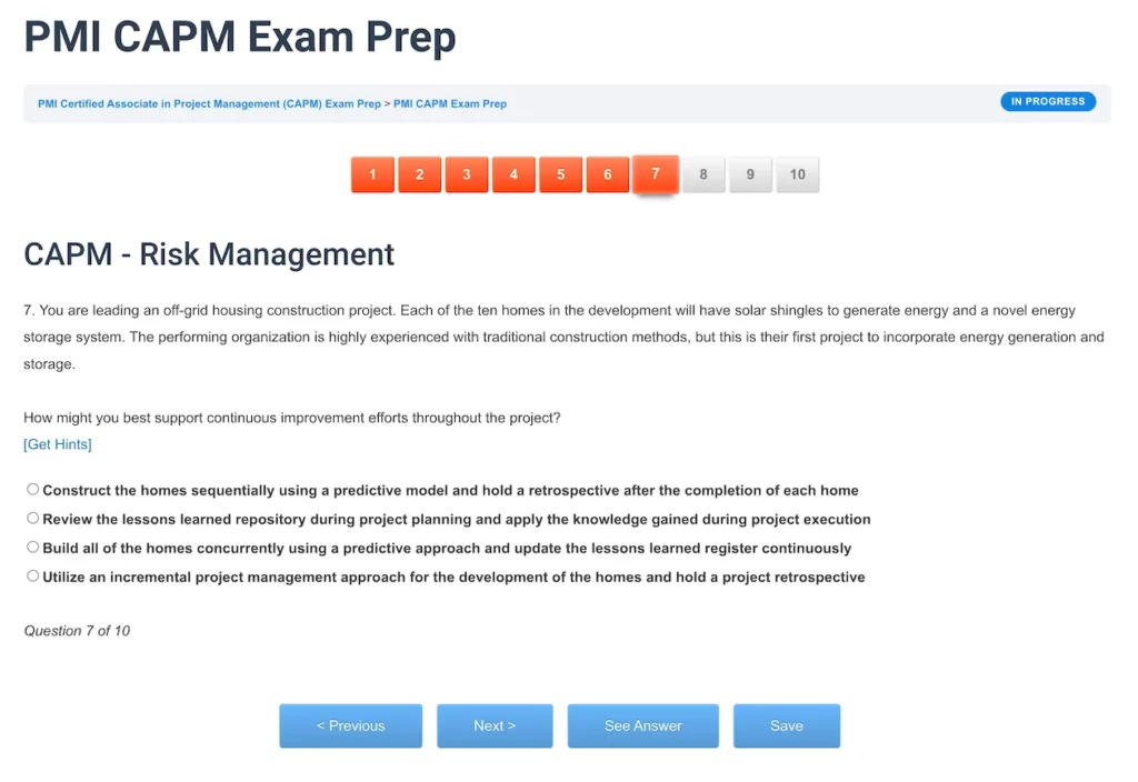 PMI CAPM Sample Q7