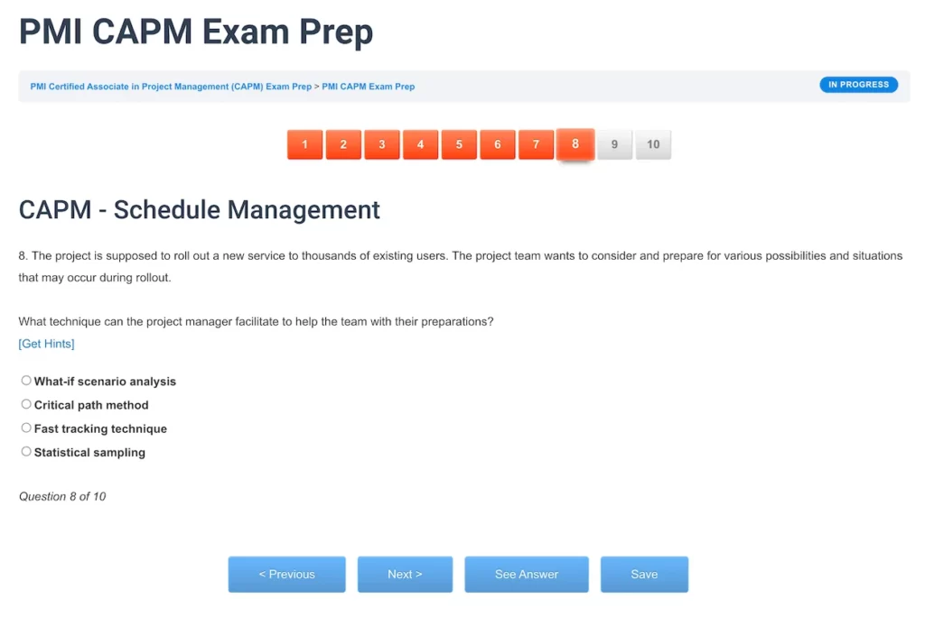 PMI CAPM Sample Q8