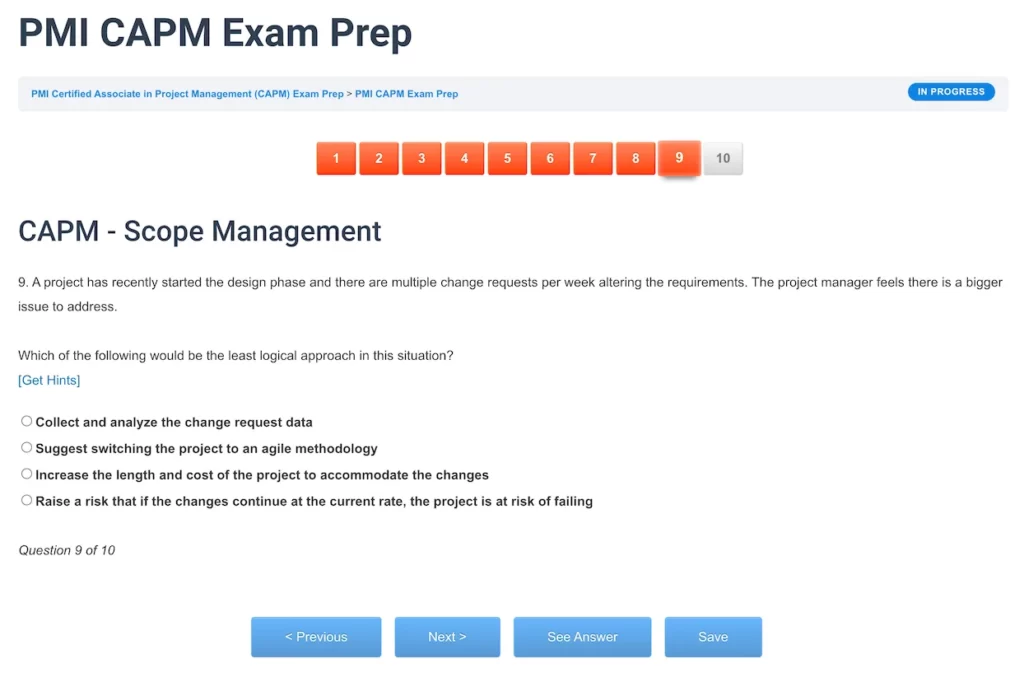 PMI CAPM Sample Q9