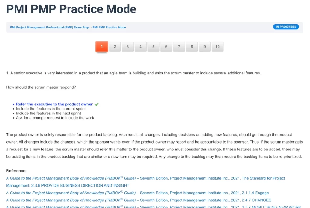 PMP Test Screenshot 1b