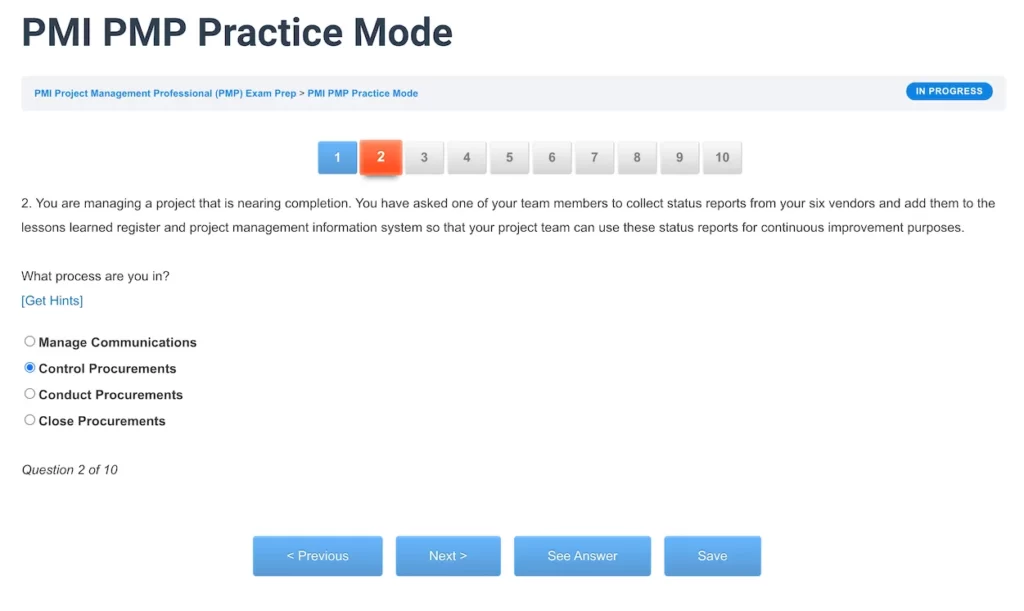 PMP Test Screenshot 4a