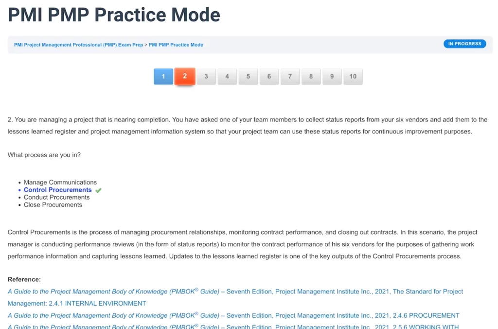 PMP Test Screenshot 4b