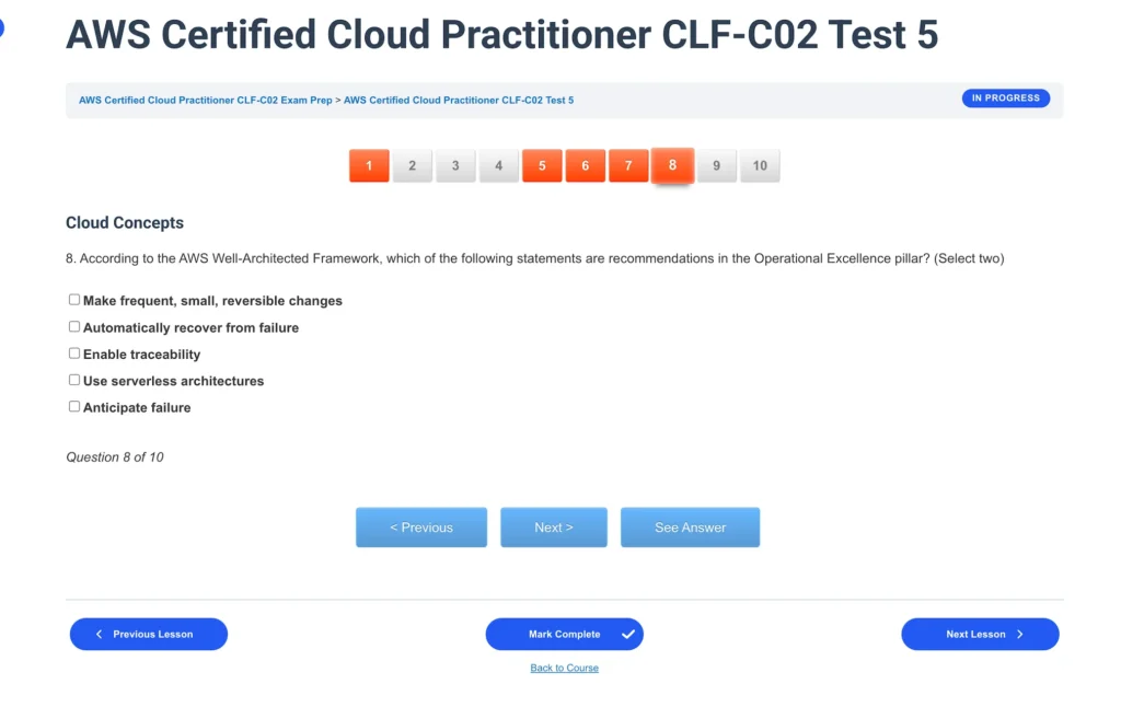 AWS Certified Cloud Practitioner CLF-C02 Screenshot 4