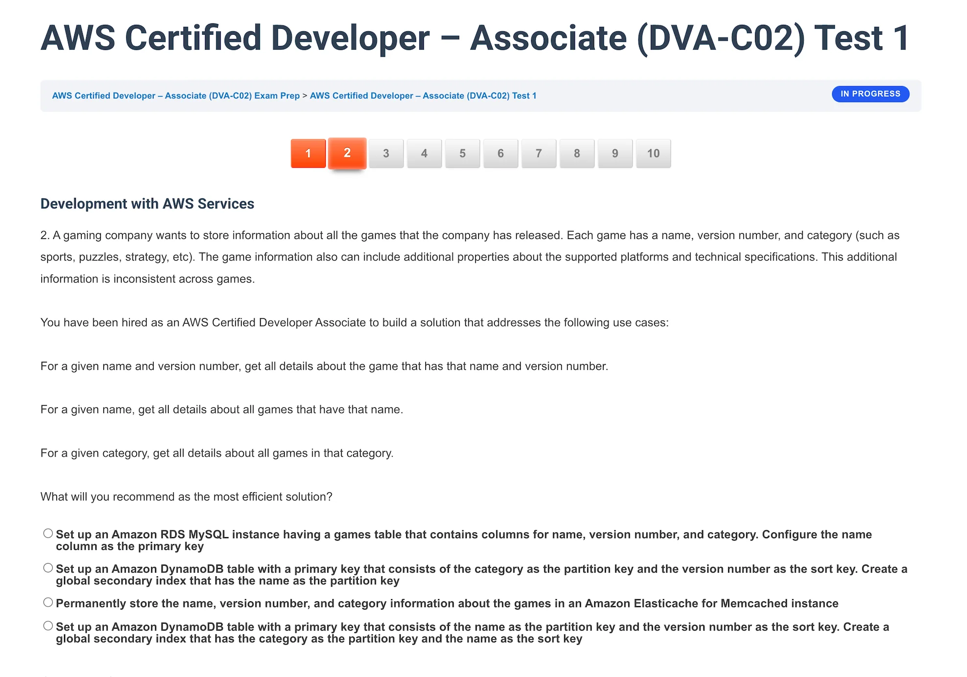 AWS Certified Developer - Associate (DVA-C02) Exam Prep 5 AWS Certified Developer – Associate (DVA-C02) Screenshot 4