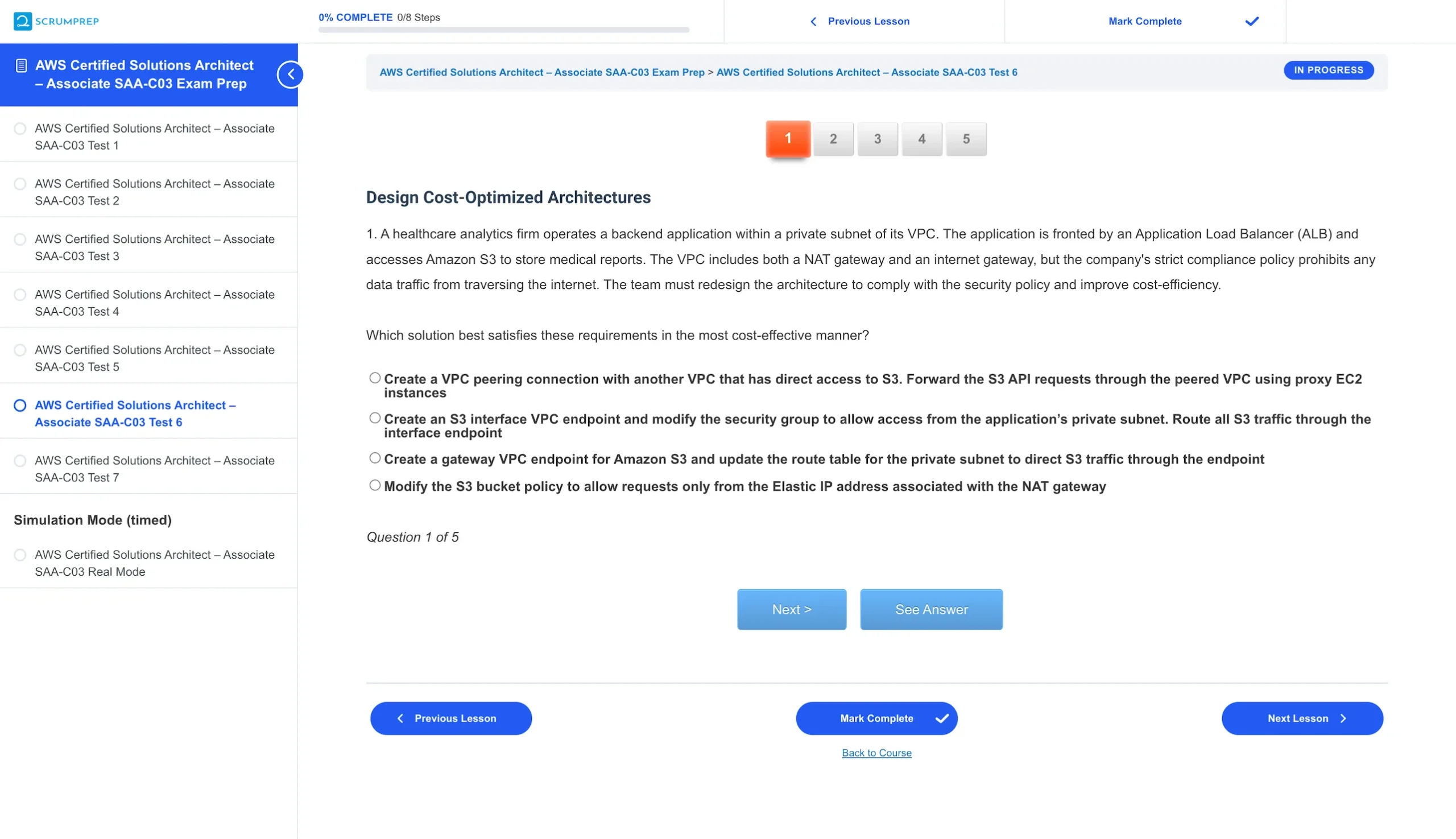 AWS Certified Solutions Architect - Associate (SAA-C03) Exam Prep 3 AWS Certified Solutions Architect - Associate (SAA-C03) Screenshot 2