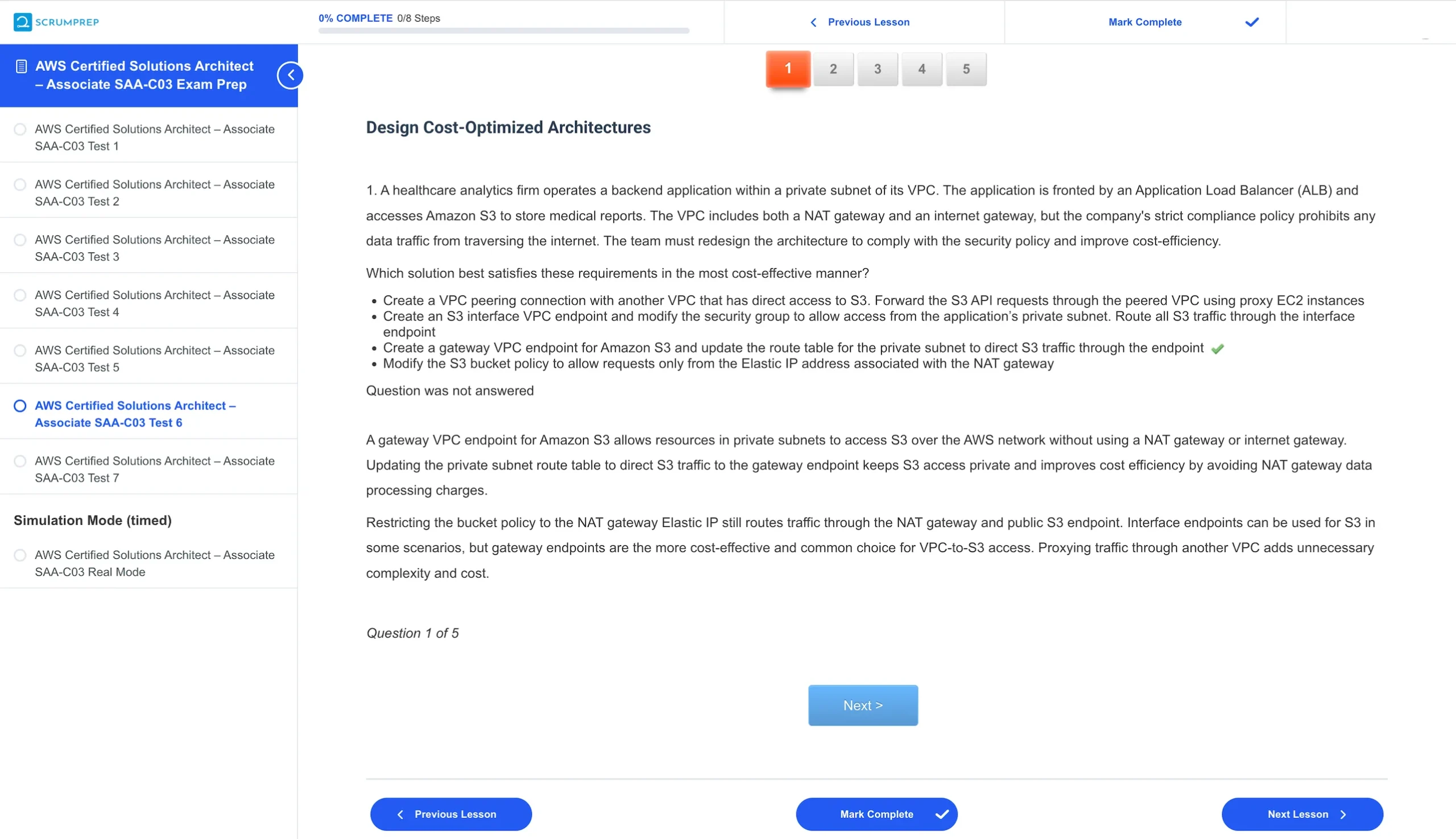 AWS Certified Solutions Architect - Associate (SAA-C03) Exam Prep 4 AWS Certified Solutions Architect - Associate (SAA-C03) Screenshot 3